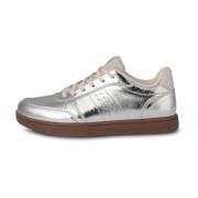 Sølv Skinn Sneakers