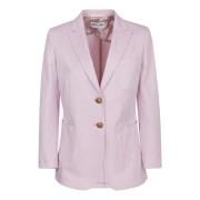 Rosa Single-Breasted Jacket med Gylne Knapper