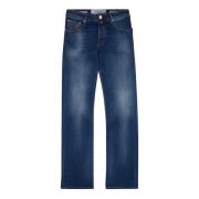 Luksus Indigo Stitch Straight Jeans