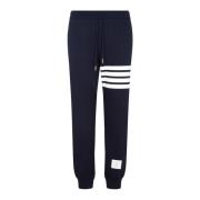 Blå Bomull Sweatpants Klassisk Stil