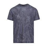 Blå Paisley Print T-skjorte