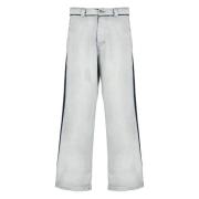 Lys Blå Bomull Jeans med Kontrastdetaljer