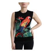 Fuglebrodert Ullstrikket Tank Top