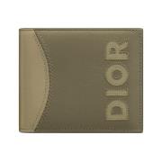 Grønn Skinn Bi-Fold Lommebok med Logo Detalj