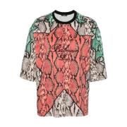 MultiColour Python Print Broderte T-skjorter