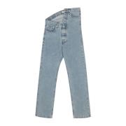 Isblå Asymmetrisk Midje Jeans