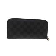 Pre-owned Brunt lerret Louis Vuitton lommebok