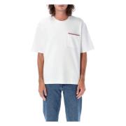 Hvit Oversized Lomme T-skjorte