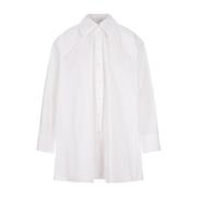 Hvit Bomullsskjorte med Unikt Design