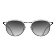 Brushed Silver Matte Grey Crystal Sunglasses