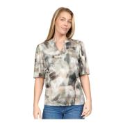 Abstrakt Print Beige Bluse Sensa.Sp24