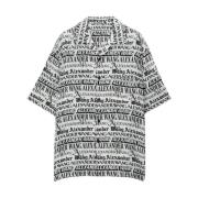 Avis Print Oversized Casual Skjorte