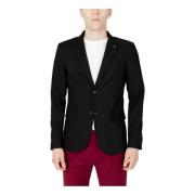 Svart Button-Up Blazer for Menn