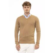 Beige Modalgenser med V-hals