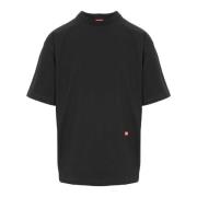 Sort Bomull Jersey T-skjorte med Baktrykk