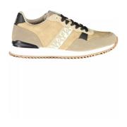 Beige Polyester Sneaker med Kontrastdetaljer