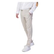 Hvite bomullsblandede bukser med lommer