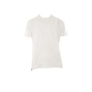 Hvit Stretch Bomull Jersey T-skjorte