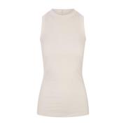 Hvit Silke Tank Top