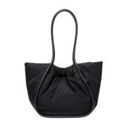 Ruched Nylon Tote Bag