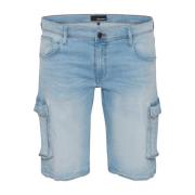 Denim Cargo Shorts med Lommer