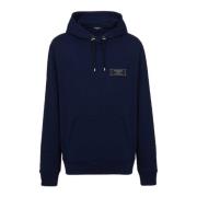 Logo Patch Hoodie Svart Bomull