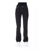 Logoed Button Bomull Jeans Tricolor Innsats