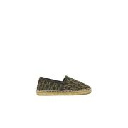 Brun og Gull Canvas Espadrilles