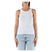 Stretch Bomull Ribbet Tank Top