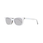 Hvite Ovale Solbriller med Brune Gradientlinser