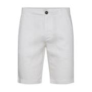 Hvite Regular Fit Lin-shorts