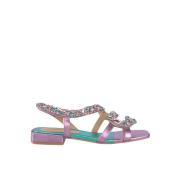 Slange Rhinestone Flat Sandal