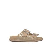 Flate Sandaler med Rhinestones