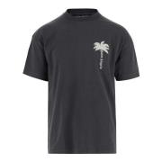 Bomull T-skjorte med Palm Detalj