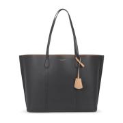 Svart Triple-Compartment Tote Bag