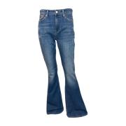 Bootcut Stretch Denim Jeans Mid Blue