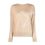 Beige Boatneck Sweater Casual Style