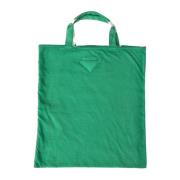 Grønn Stoff Tote Bag Elegant Stil