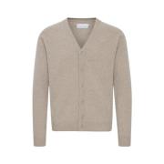 Beige Kneppede Cardigan Sølv Mink