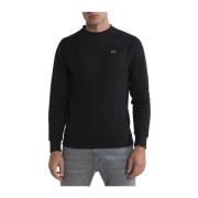 Sort Bomull Crew-neck Sweatshirt Logo Broderi