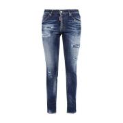 Sprutmønstret cropped jeans