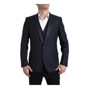 Blå Slim Fit 2-Delt Dress