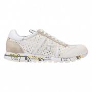 Lucy D Perforert Lerret Sneakers Hvit Sand