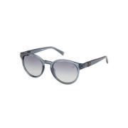 Polariserte solbriller Blå Transparent Rund Stil