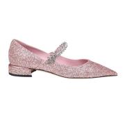 Glitrende Rosa Ballerina Sandaler