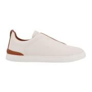 Hvite Sneakers Slip On Gummisåle