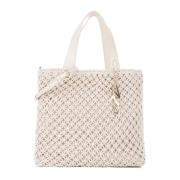 Flettet Tote Bag i Beige