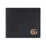 Svart Lær Lommebok med GG Logo