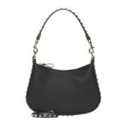 Svart Rockstud Skinn Hobo Veske