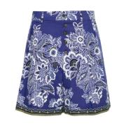 Blå Blomster Bermuda Shorts